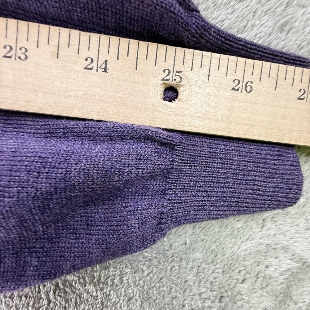 Saks Fifth Avenue Sweater Mens 3XL Purple Merino Wool Knit 1/4 Zip Pullover - Picture 12 of 13